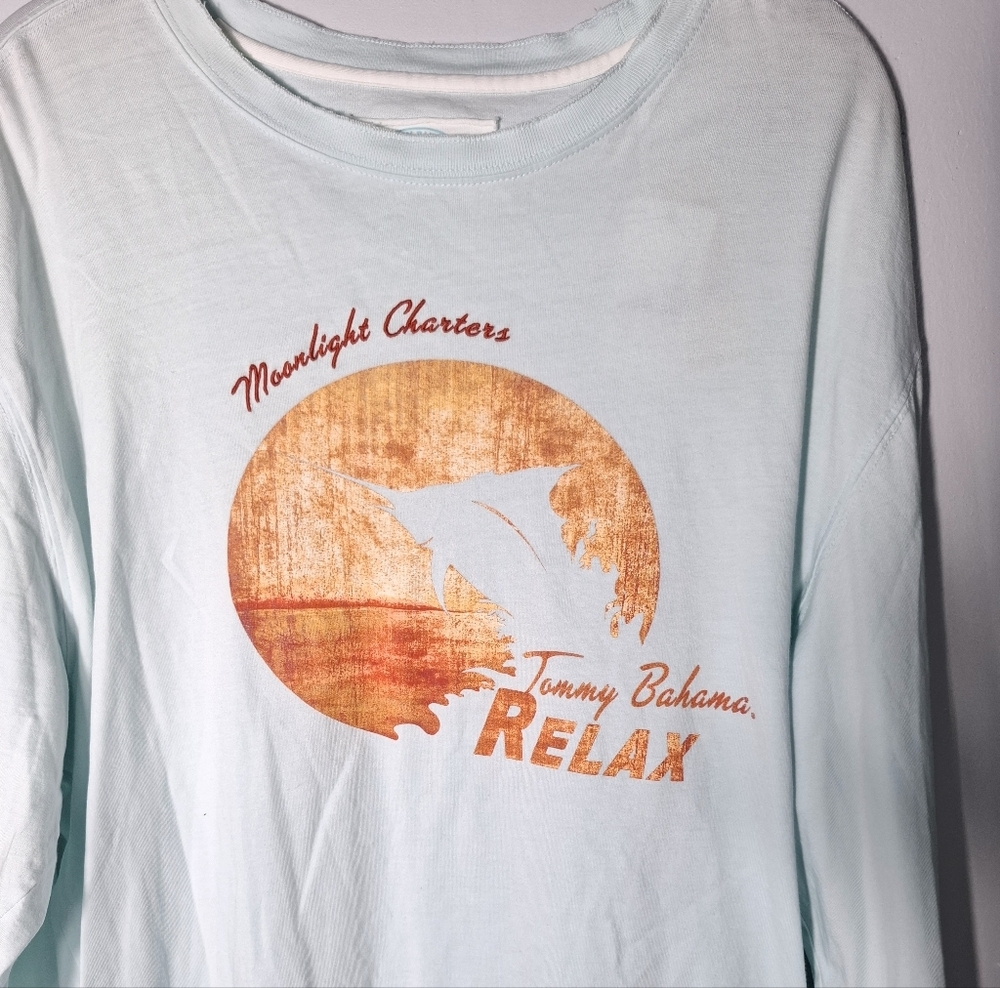 Tommy Bahama Men’s Relax Moonlight Grafic Long Sleeve Cotton Tee Shirt XL NWT - Picture 4 of 14